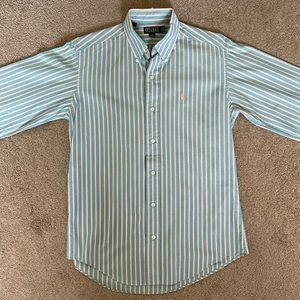 Polo by Ralph Lauren Blue and White Striped Button Down Shirt